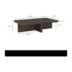   Modern European furniture - Oak Cross-Base Rectangular Coffee Table - www.oroa.com | Oroa.com