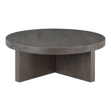   Modern European furniture - Oak Cross-Base Round Coffee Table - www.oroa.com | Oroa.com