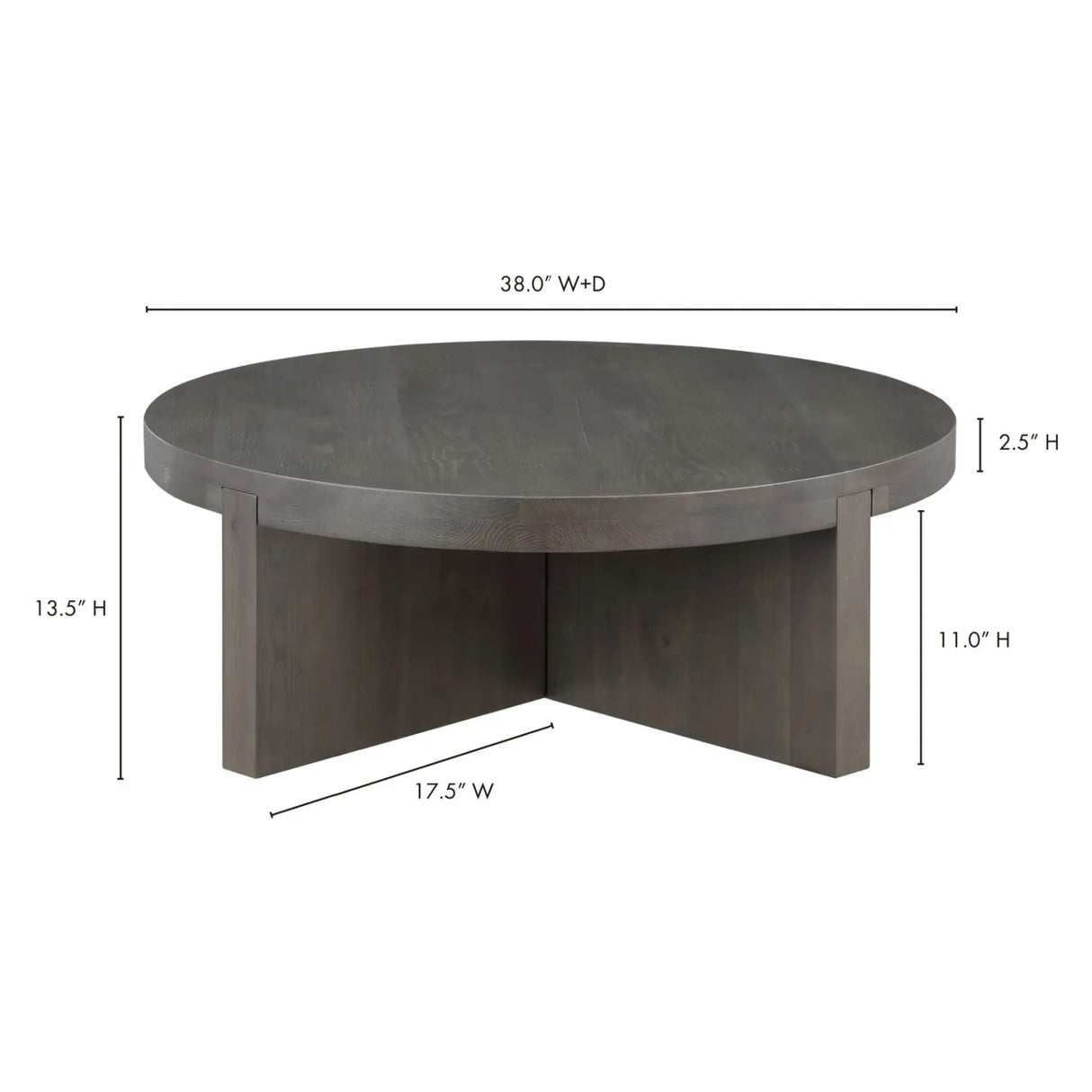   Modern European furniture - Oak Cross-Base Round Coffee Table - www.oroa.com | Oroa.com