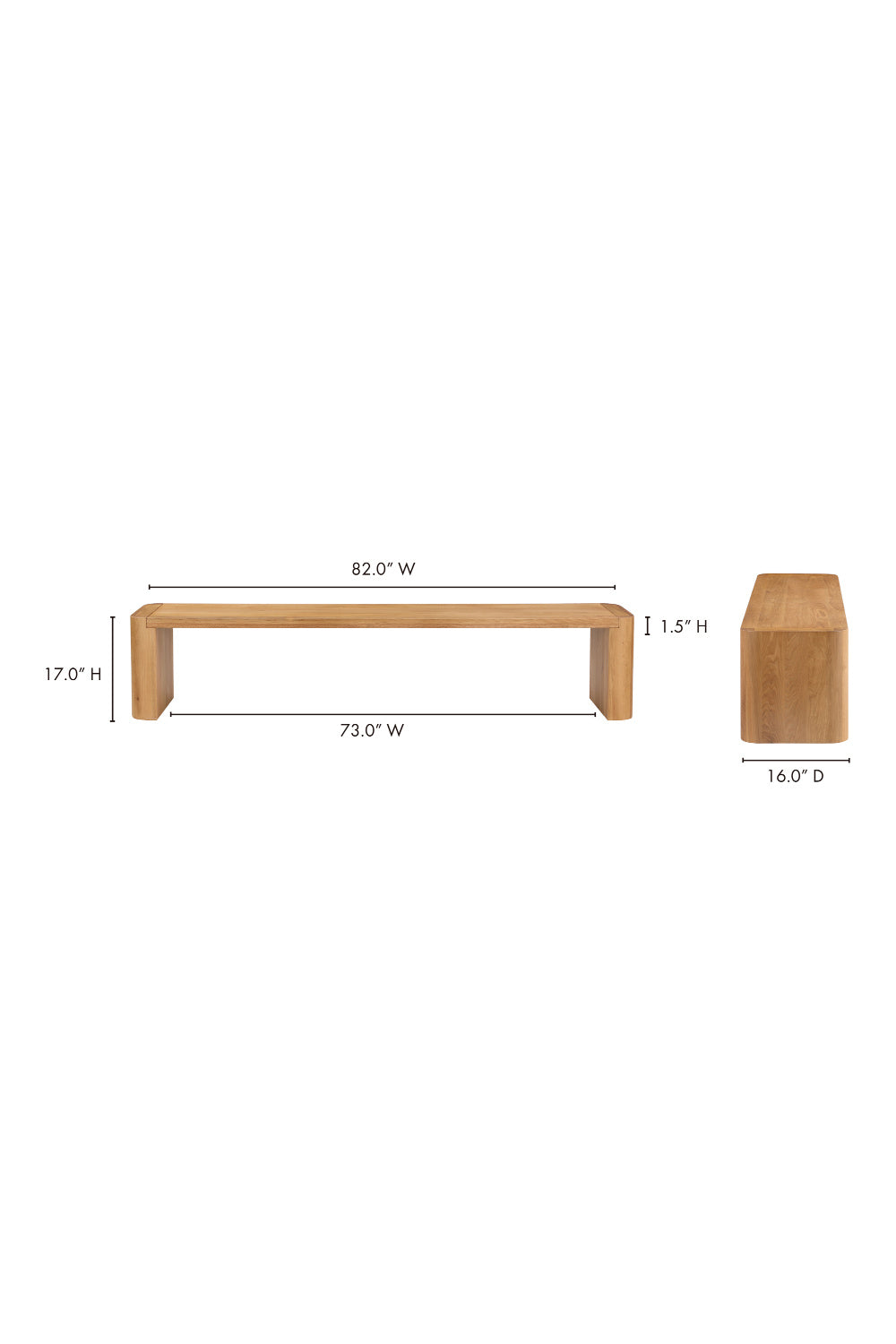   Modern European furniture - Solid Oak Dining Bench L - www.oroa.com | Oroa.com