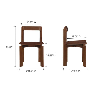   Modern European furniture - Brown Wooden Dining Chairs (2) - www.oroa.com | Oroa.com