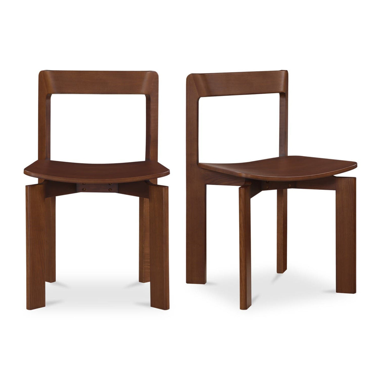   Modern European furniture - Brown Wooden Dining Chairs (2) - www.oroa.com | Oroa.com
