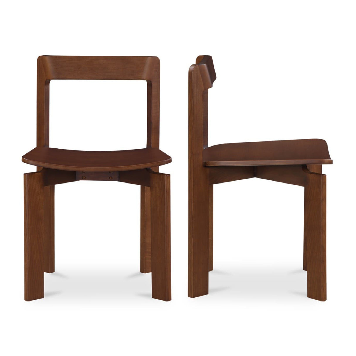   Modern European furniture - Brown Wooden Dining Chairs (2) - www.oroa.com | Oroa.com