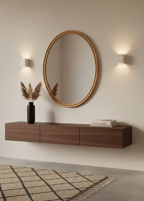   Modern European furniture - Oak Oval Wall Mirror - www.oroa.com | Oroa.com