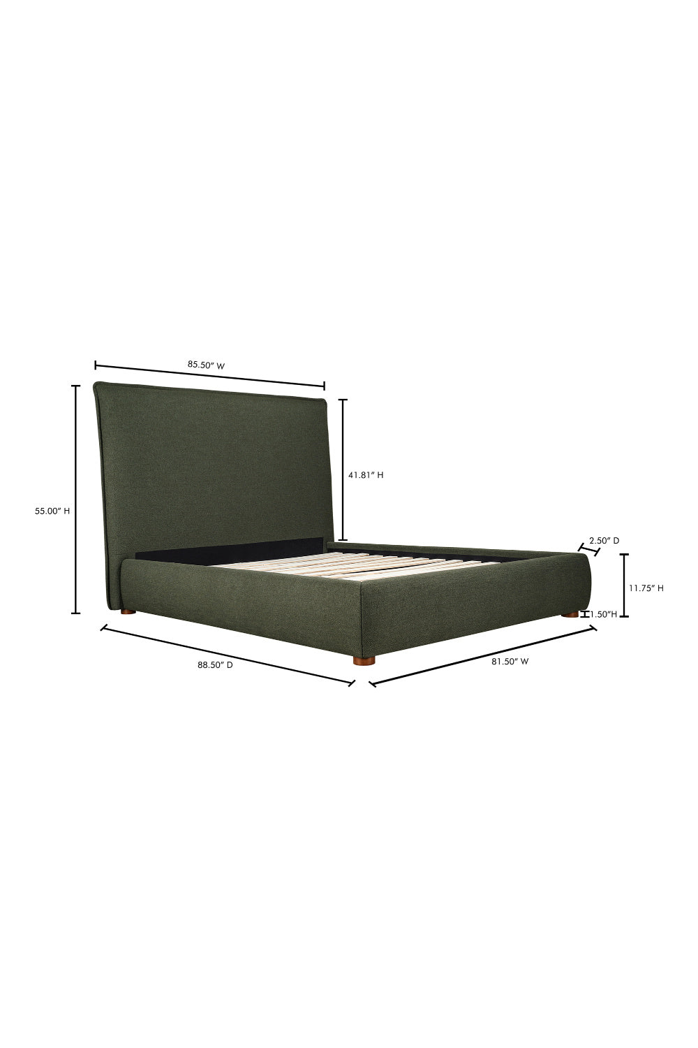   Modern European furniture - Green Tall Headboard King Bed - www.oroa.com | Oroa.com