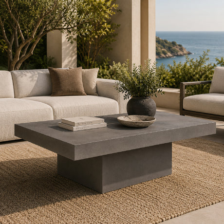   Modern European furniture - Gray Concrete Outdoor Coffee Table - www.oroa.com | Oroa.com