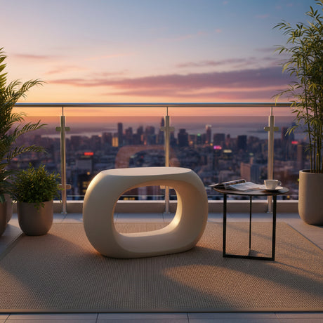   Modern European furniture - Carved Concrete Indoor/Outdoor Stool - www.oroa.com | Oroa.com