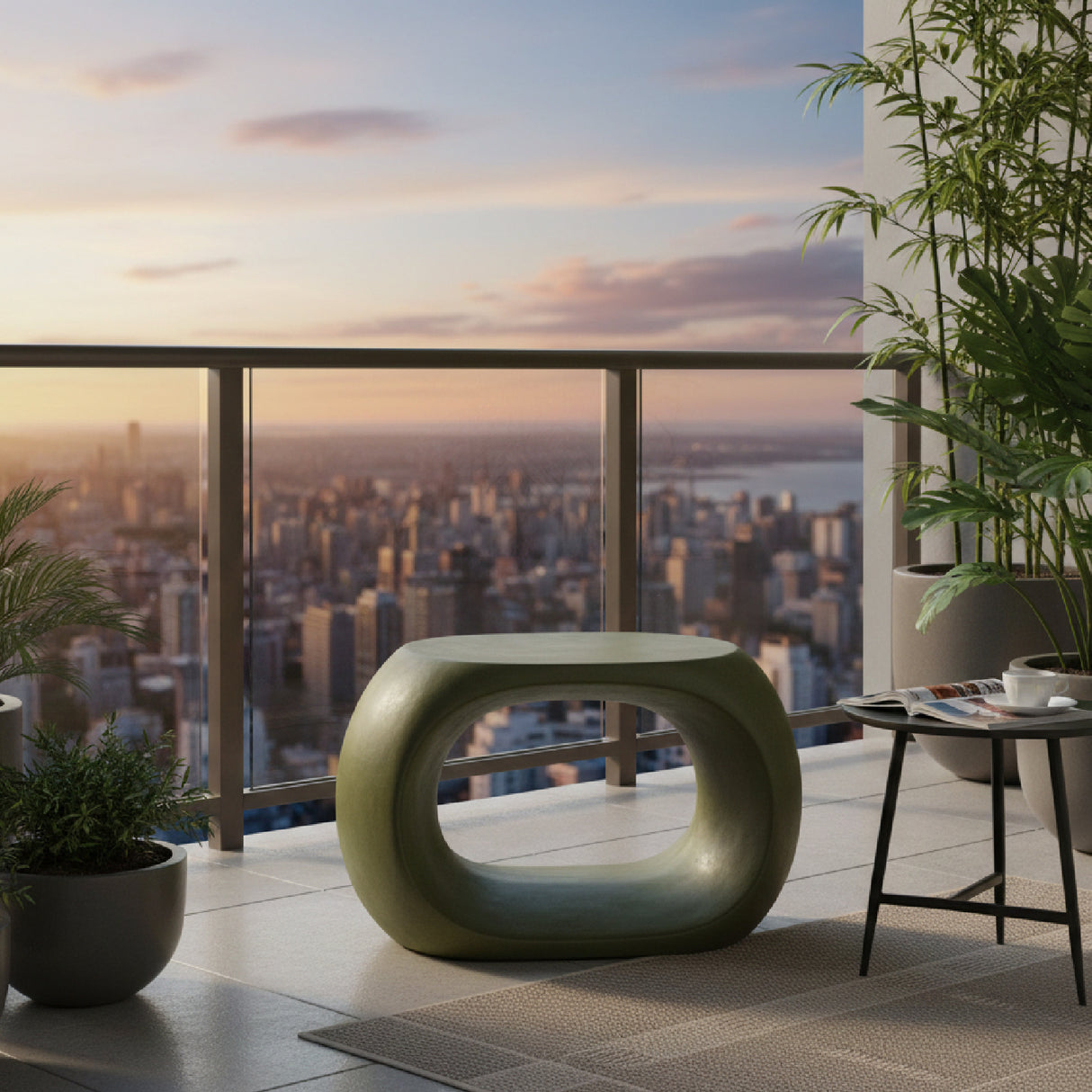   Modern European furniture - Carved Concrete Indoor/Outdoor Stool - www.oroa.com | Oroa.com