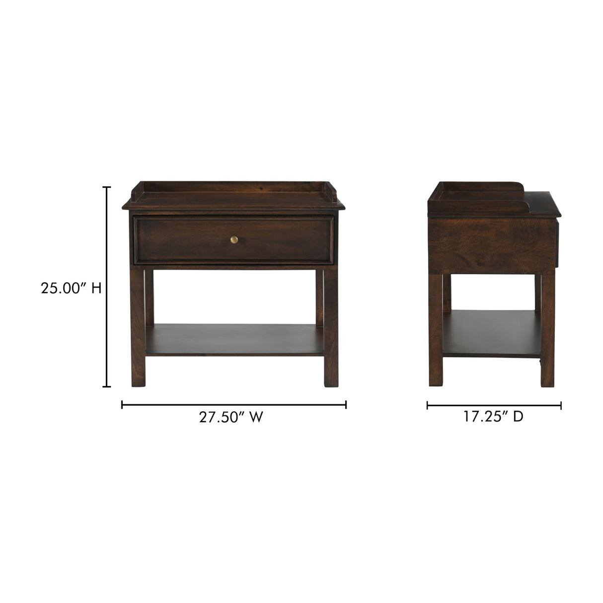   Modern European furniture - Brown Mango Wood Nightstand - www.oroa.com | Oroa.com