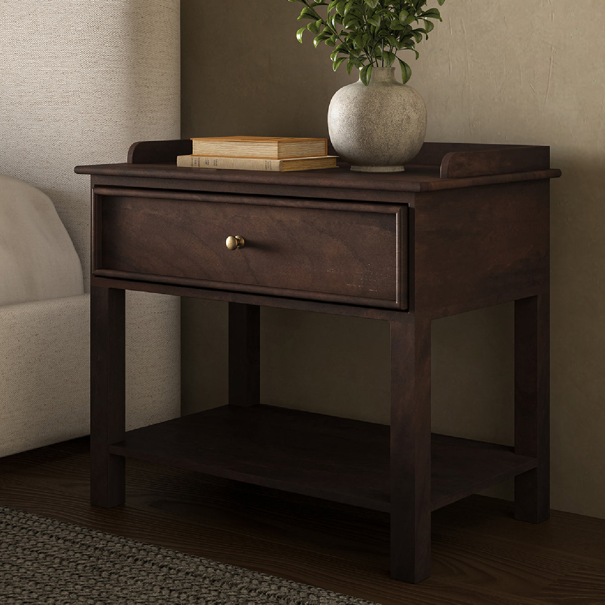   Modern European furniture - Brown Mango Wood Nightstand - www.oroa.com | Oroa.com