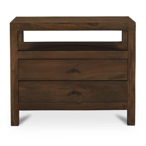   Modern European furniture - Brown Wooden 2-Drawer Nightstand - www.oroa.com | Oroa.com