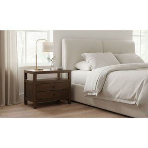   Modern European furniture - Brown Wooden 2-Drawer Nightstand - www.oroa.com | Oroa.com