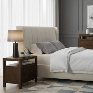   Modern European furniture - Brown Wooden 2-Drawer Nightstand - www.oroa.com | Oroa.com
