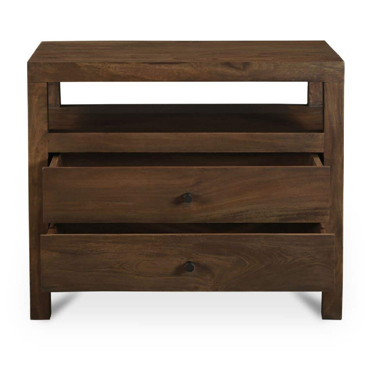   Modern European furniture - Brown Wooden 2-Drawer Nightstand - www.oroa.com | Oroa.com