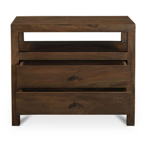   Modern European furniture - Brown Wooden 2-Drawer Nightstand - www.oroa.com | Oroa.com