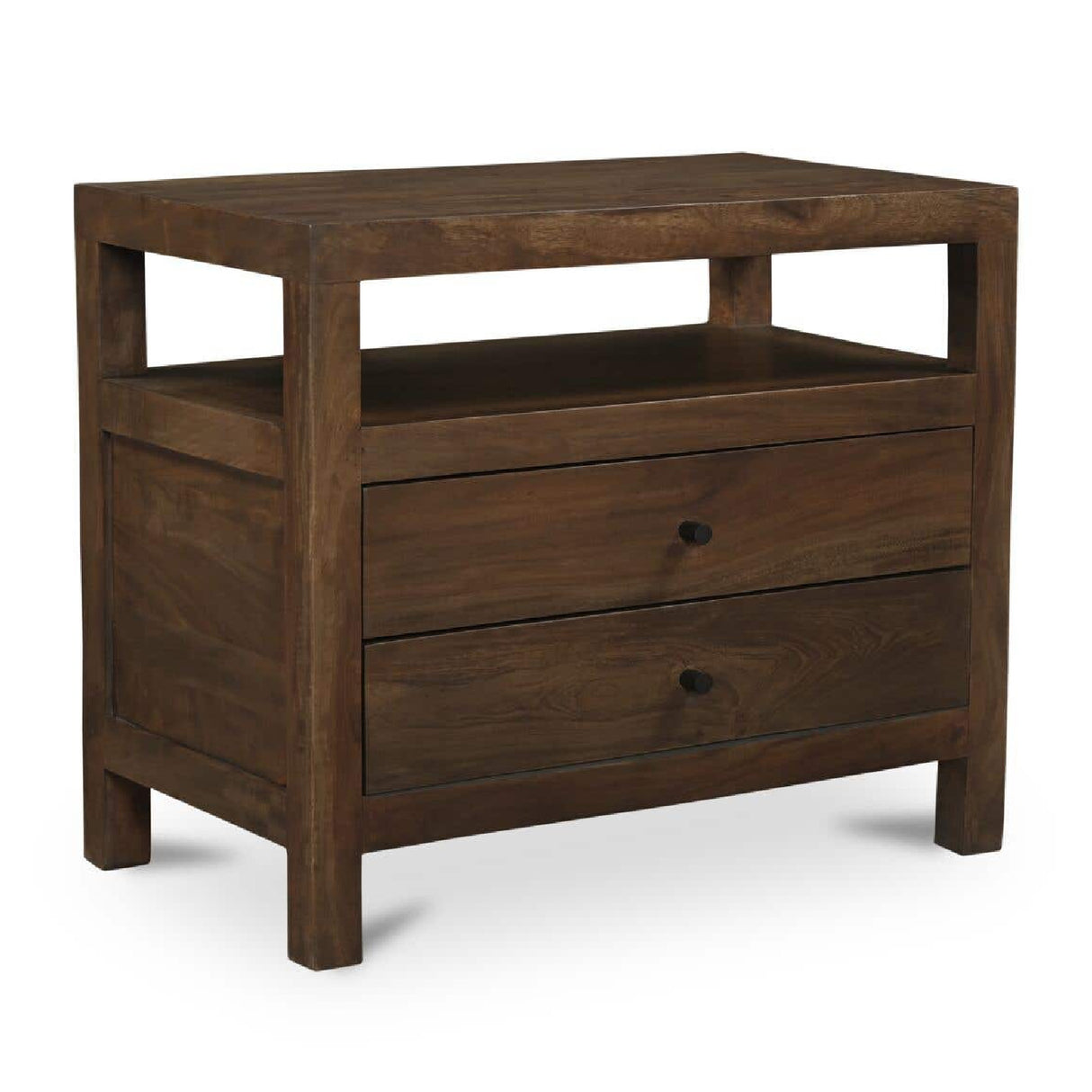   Modern European furniture - Brown Wooden 2-Drawer Nightstand - www.oroa.com | Oroa.com