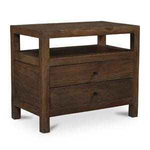   Modern European furniture - Brown Wooden 2-Drawer Nightstand - www.oroa.com | Oroa.com