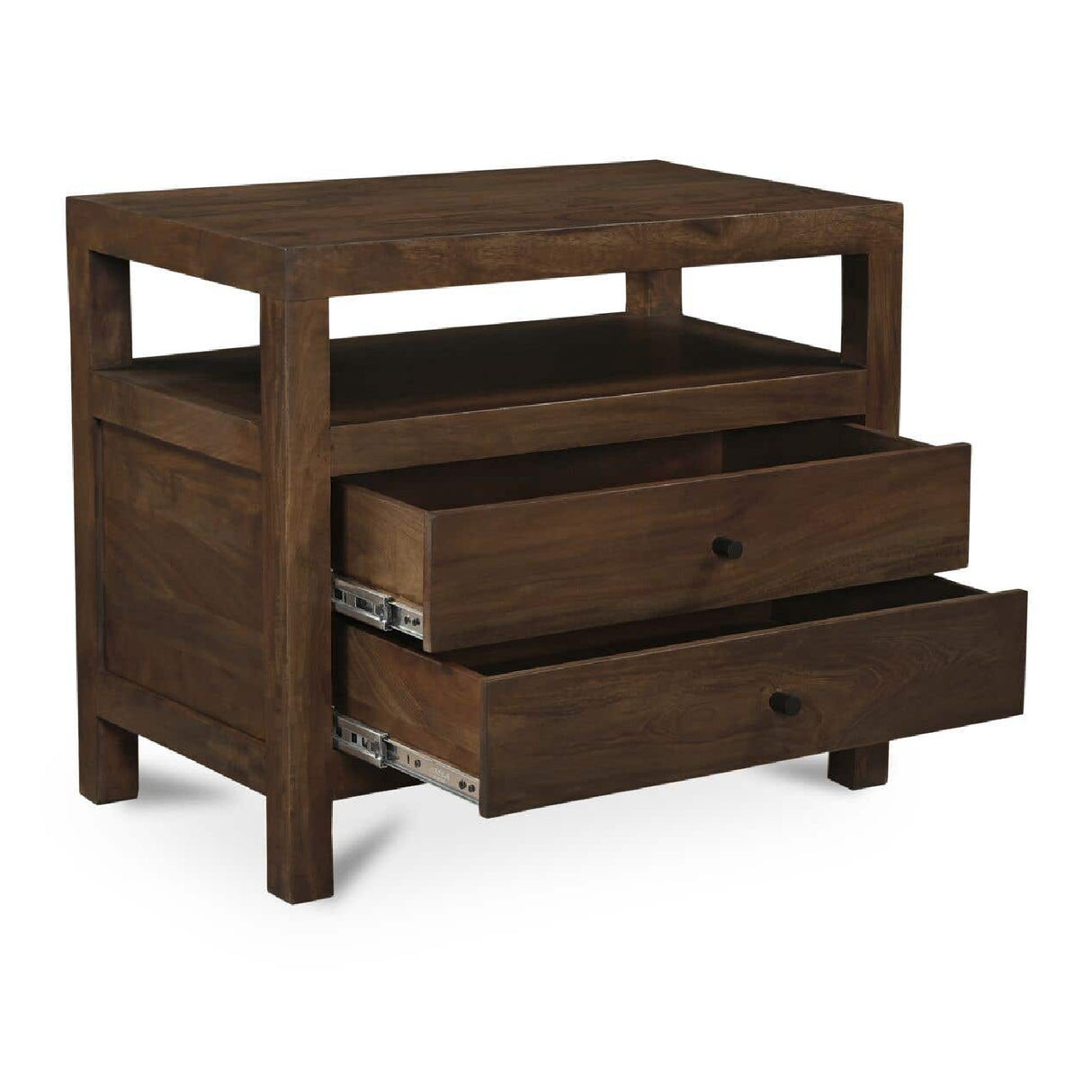   Modern European furniture - Brown Wooden 2-Drawer Nightstand - www.oroa.com | Oroa.com