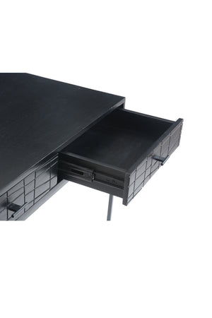   Modern European furniture - Patterned Solid Acacia 2-Drawer Desk - www.oroa.com | Oroa.com