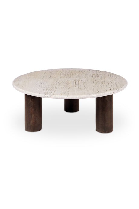   Modern European furniture - Beige Travertine Round Coffee Table - www.oroa.com | Oroa.com