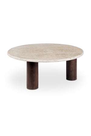   Modern European furniture - Beige Travertine Round Coffee Table - www.oroa.com | Oroa.com