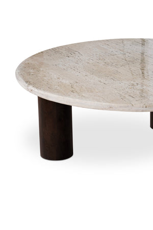   Modern European furniture - Beige Travertine Round Coffee Table - www.oroa.com | Oroa.com