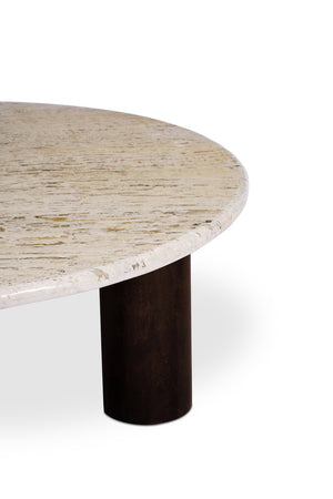   Modern European furniture - Beige Travertine Round Coffee Table - www.oroa.com | Oroa.com