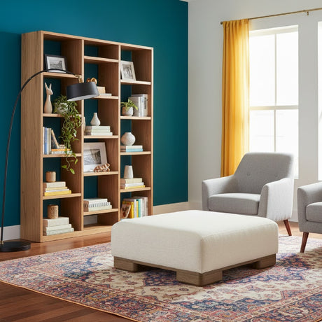   Modern European furniture - Solid Acacia 12-Shelf Bookcase - www.oroa.com | Oroa.com