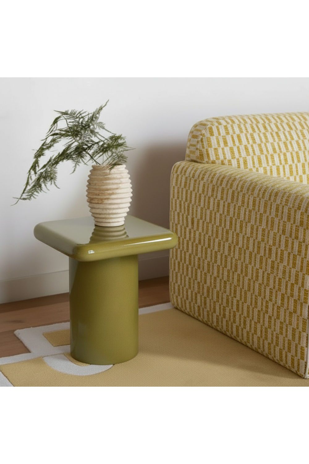   Modern European furniture - Green Lacquered Square Side Table - www.oroa.com | Oroa.com