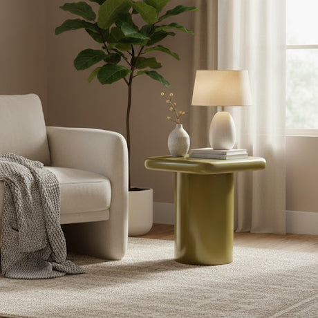   Modern European furniture - Green Lacquered Square Side Table - www.oroa.com | Oroa.com