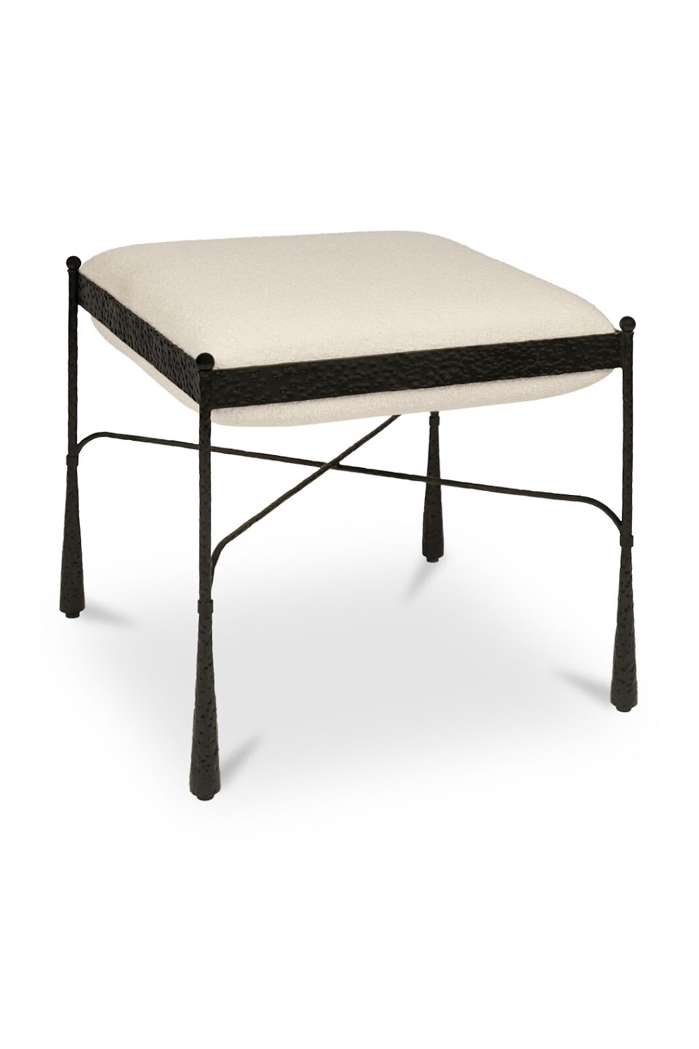   Modern European furniture - Iron Framed Cream Stool - www.oroa.com | Oroa.com