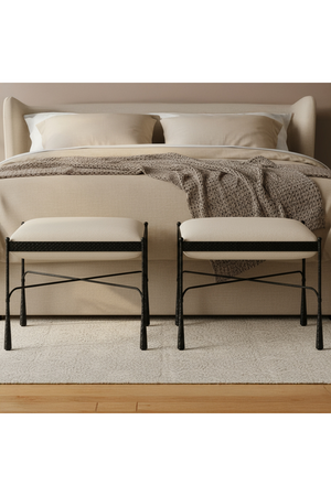   Modern European furniture - Iron Framed Cream Stool - www.oroa.com | Oroa.com