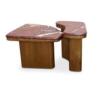  Red Marble Nesting Coffee Tables (2) | Oroa.com