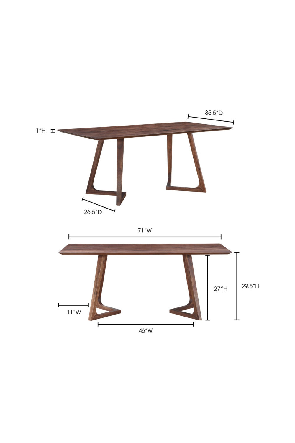   Modern European furniture - Solid Walnut Rectangular Dining Table - www.oroa.com | Oroa.com