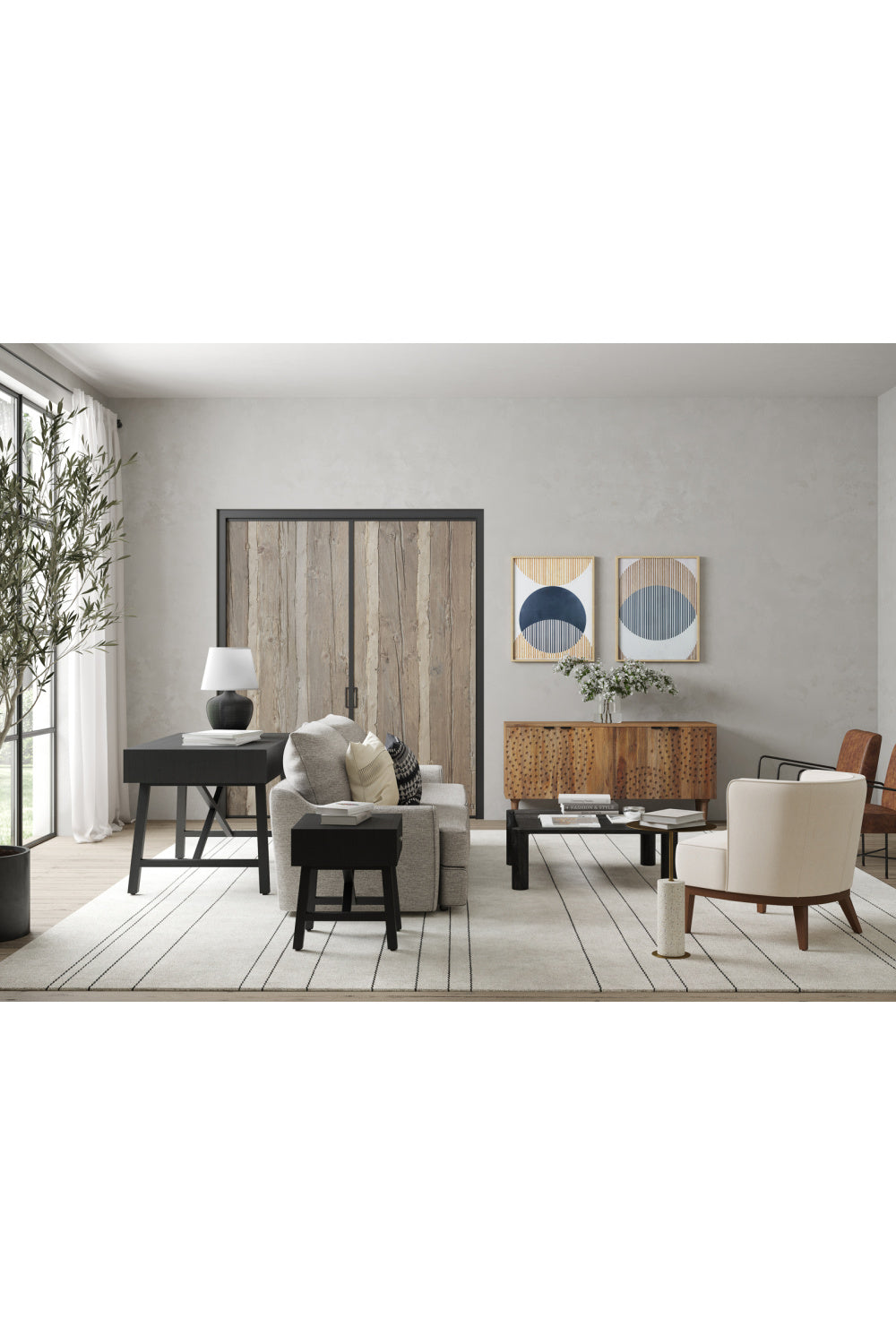   Modern European furniture - Carved Wooden 4-Door Sideboard - www.oroa.com | Oroa.com