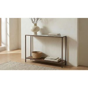   Modern European furniture - Copper Framed Marble Console Table - www.oroa.com | Oroa.com