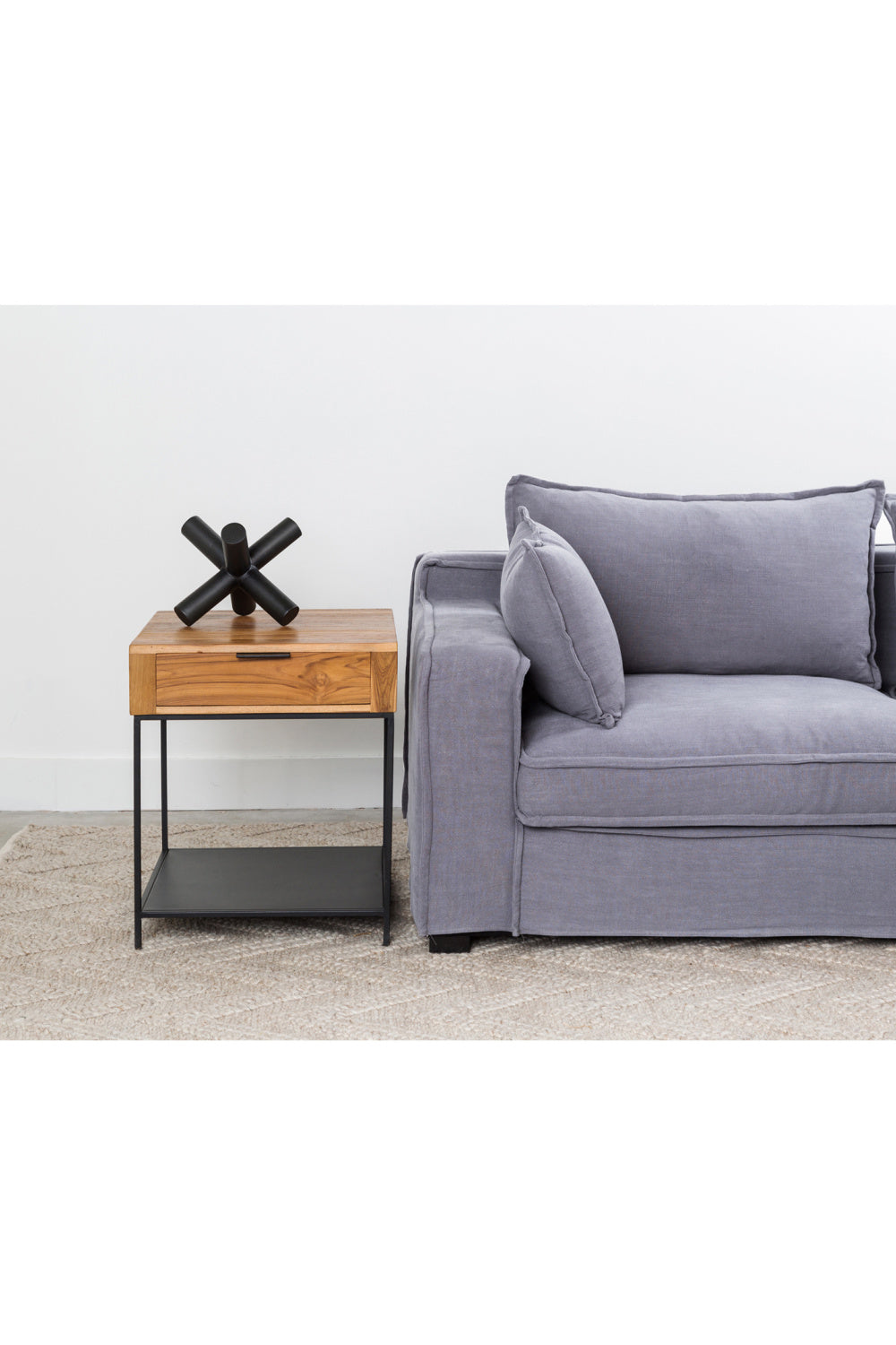   Modern European furniture - Teak & Iron Side Table - www.oroa.com | Oroa.com