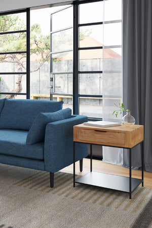   Modern European furniture - Teak & Iron Side Table - www.oroa.com | Oroa.com