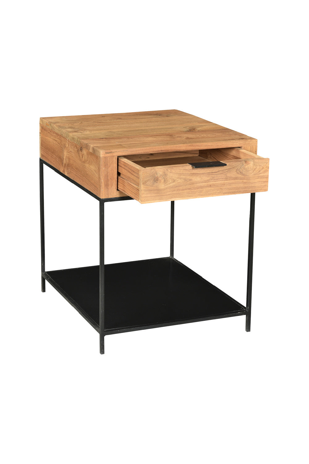   Modern European furniture - Teak & Iron Side Table - www.oroa.com | Oroa.com