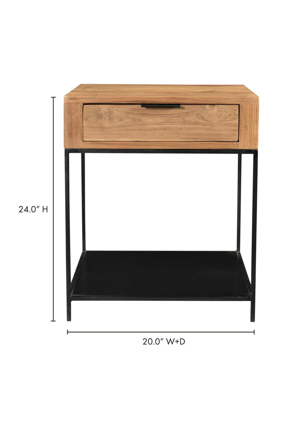   Modern European furniture - Teak & Iron Side Table - www.oroa.com | Oroa.com