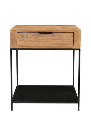   Modern European furniture - Teak & Iron Side Table - www.oroa.com | Oroa.com