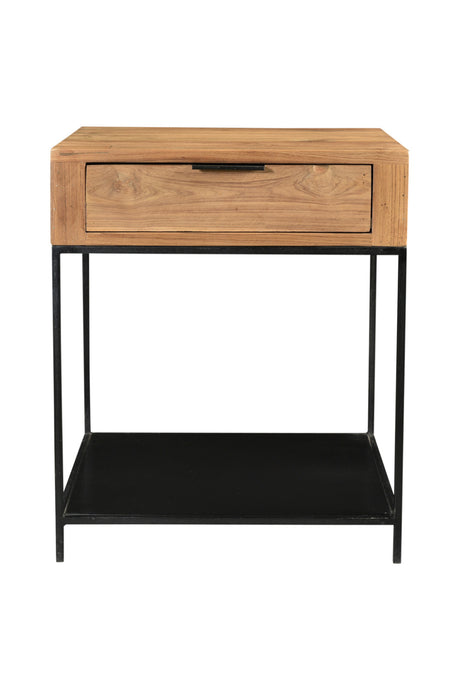   Modern European furniture - Teak & Iron Side Table - www.oroa.com | Oroa.com