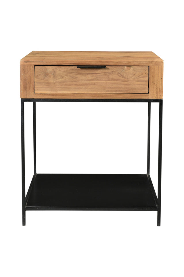 Modern European furniture - Teak & Iron Side Table - www.oroa.com