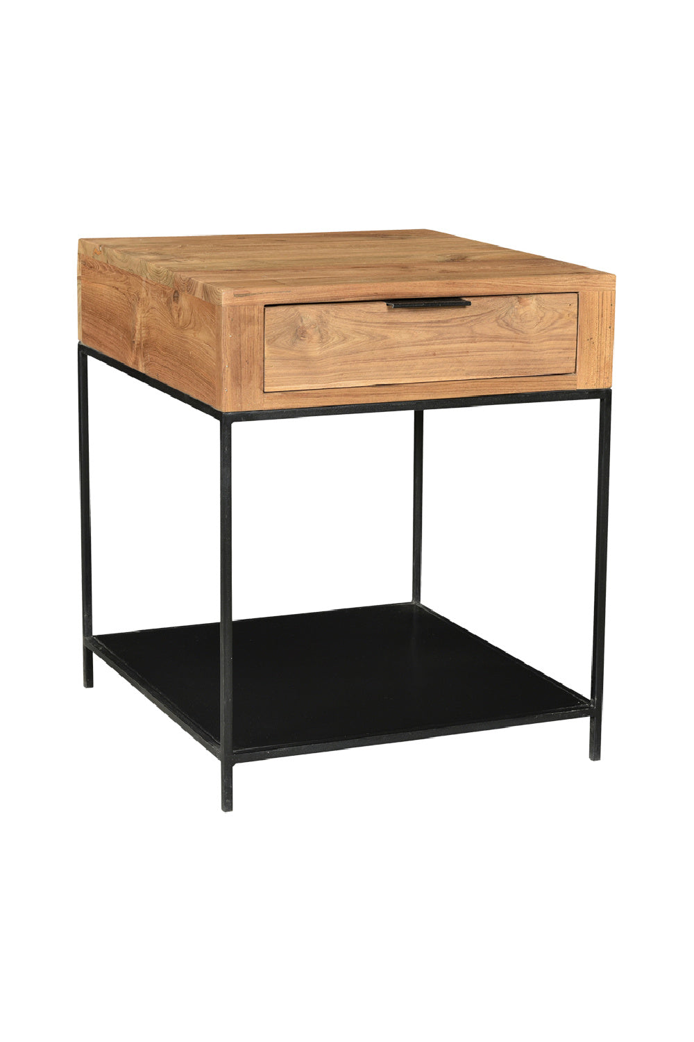   Modern European furniture - Teak & Iron Side Table - www.oroa.com | Oroa.com