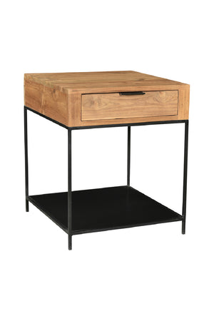   Modern European furniture - Teak & Iron Side Table - www.oroa.com | Oroa.com