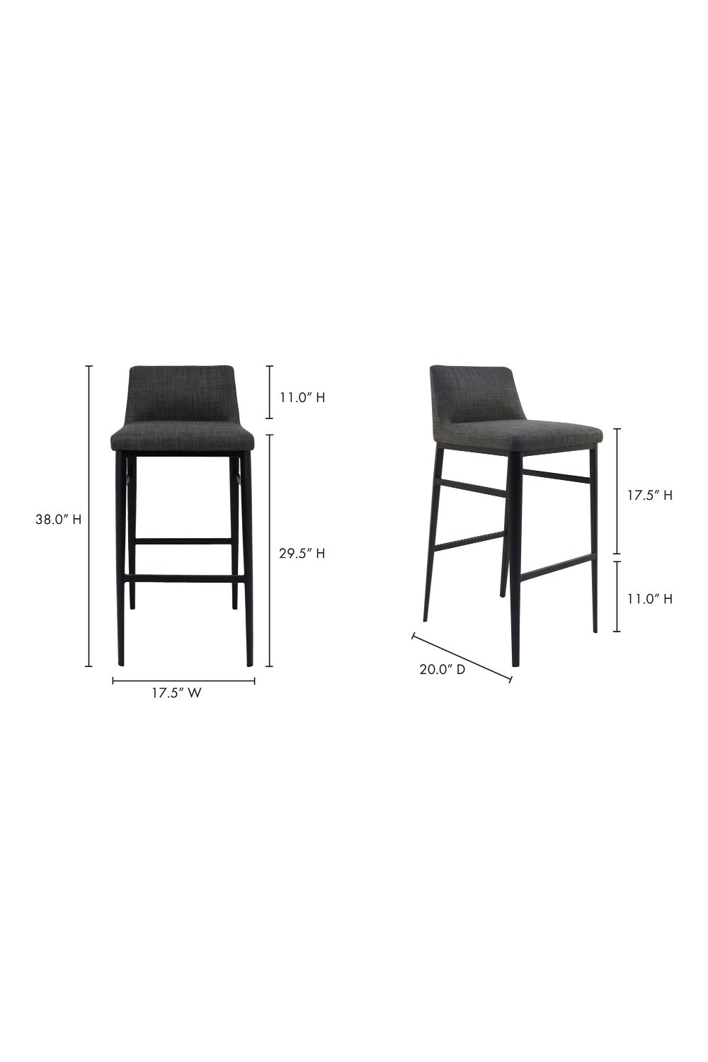   Modern European furniture - Low‑Back Fabric Bar Stool - www.oroa.com | Oroa.com