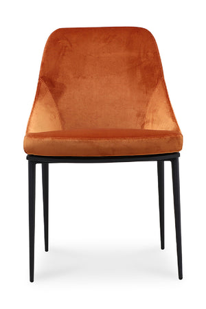   Modern European furniture - Orange Velvet Dining Chairs (2) - www.oroa.com | Oroa.com