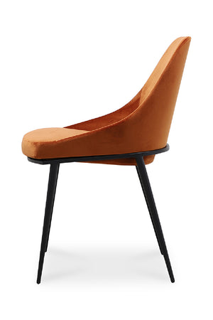   Modern European furniture - Orange Velvet Dining Chairs (2) - www.oroa.com | Oroa.com