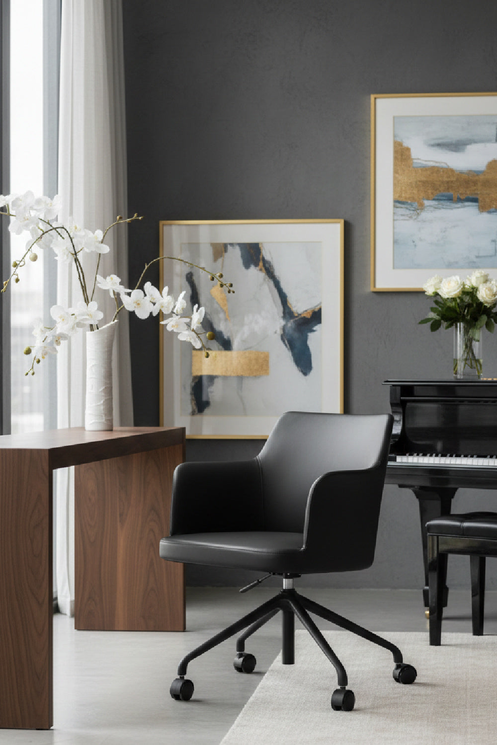   Modern European furniture - Black Swivel Office Chair - www.oroa.com | Oroa.com