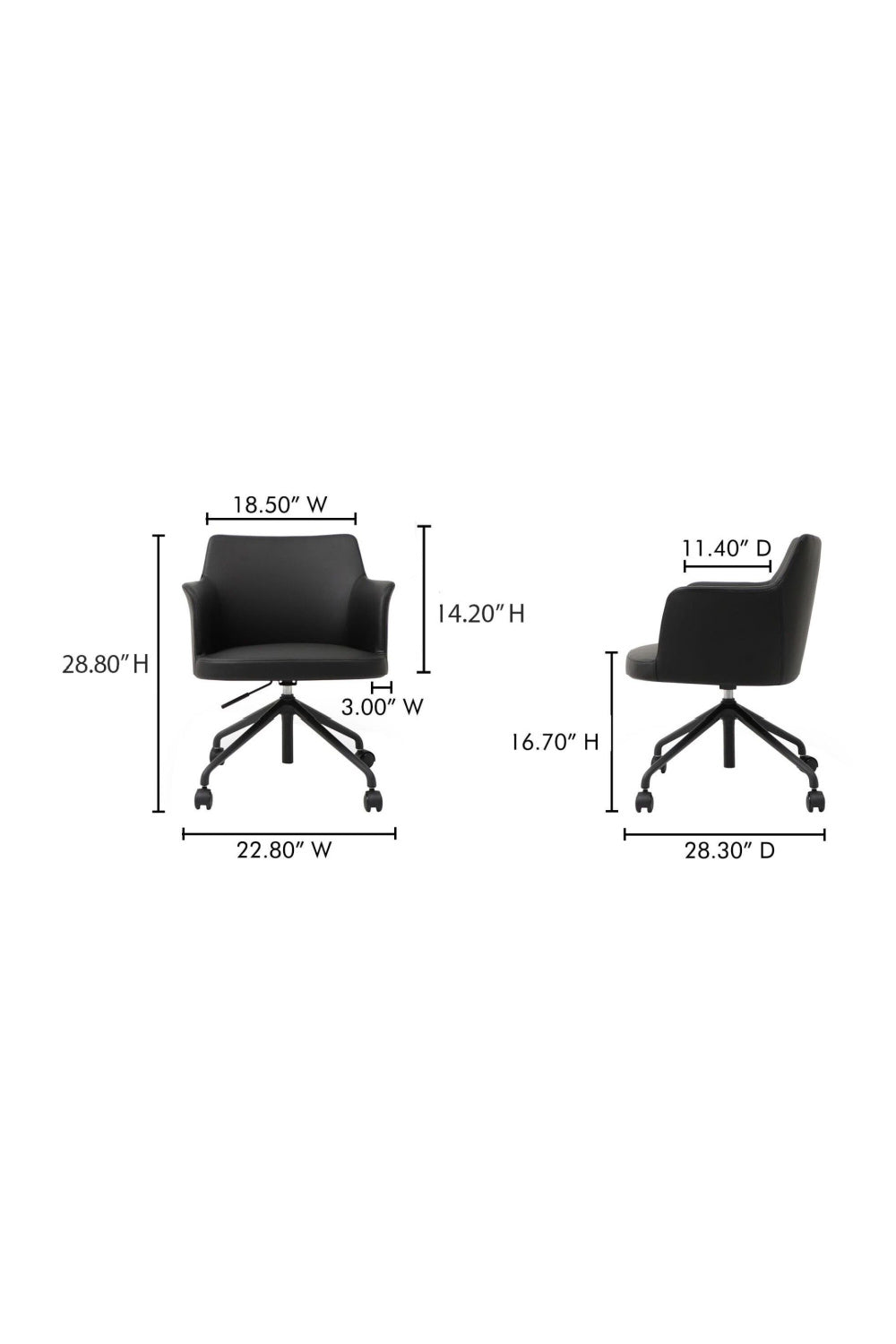   Modern European furniture - Black Swivel Office Chair - www.oroa.com | Oroa.com